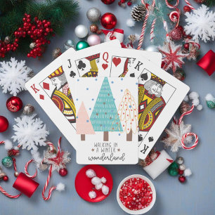 Wandern im Winter Wunderland - Weihnachten - Spielkarten
