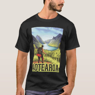 Wandern in Aotearoa Retro Rucksacktourismus - Para T-Shirt