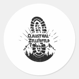 Wandern in Clausthal-zellerfeld Snowboarden Vacati Runder Aufkleber