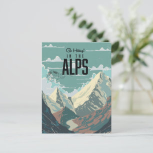 Wandern in den Alpen Postkarte