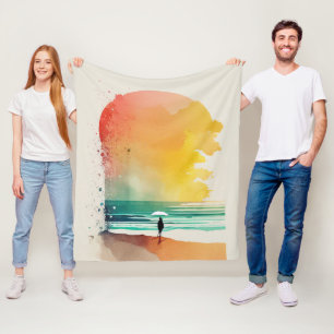 Wandern in die Waves Abstrakt Beach Art Fleecedecke