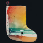 Wandern in die Waves Abstrakt Beach Art Kleiner Weihnachtsstrumpf<br><div class="desc">Bringen Sie die Schönheit des Strandes in Ihre Zuhause mit diesem atemberaubenden Aquarell abstrakte Kunstdruck. Mit einer Figur, die an einem sonnigen Tag in die Wellen geht. Dieser Ausdruck ist perfekt für Wohnzimmer, Schlafzimmer oder Büro und eignet sich hervorragend für alle, die den Strand oder die abstrakte Kunst Liebe suchen....</div>