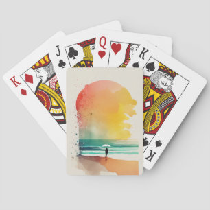 Wandern in die Waves Abstrakt Beach Art Spielkarten