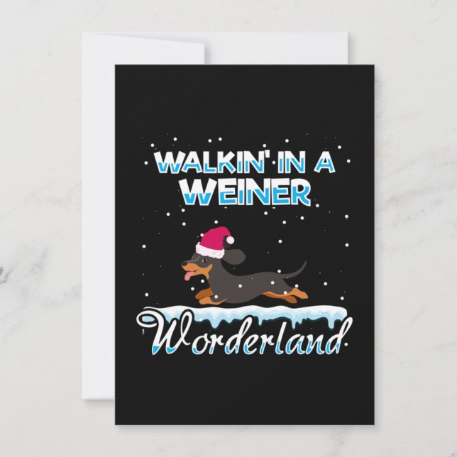 Wandern in einem Weiner Wonderland Xmas Dankeskarte (Vorderseite)