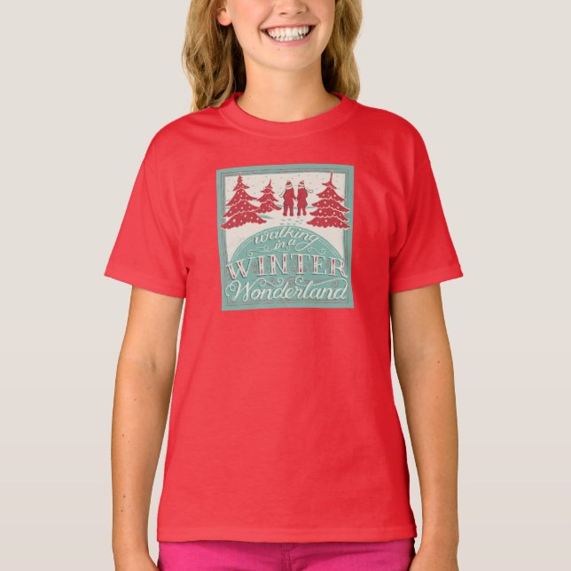 Wandern in einem Winterwunderland T-Shirt (Vorderseite)