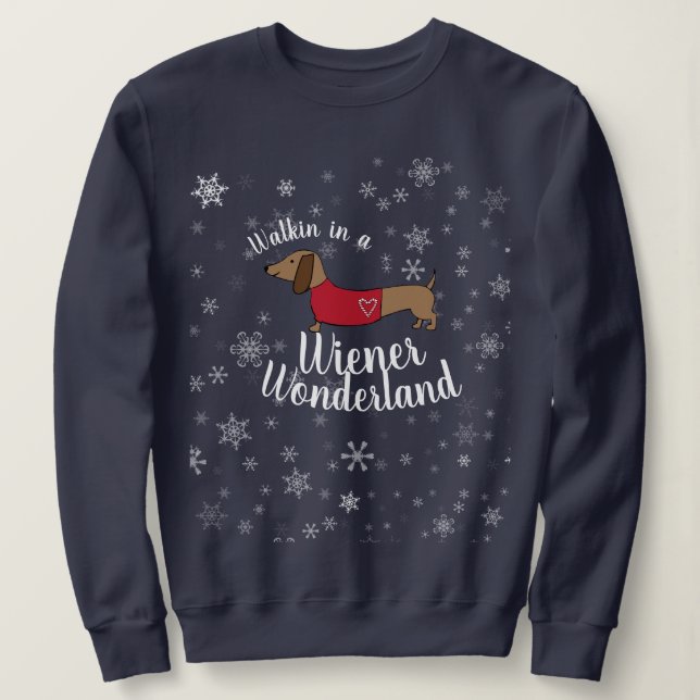 Wandern in einer Dackel Wunderland Dackel Dackel Sweatshirt (Design vorne)