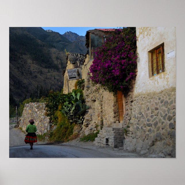 Wandern in Ollantaytambo, Peru Poster (Vorne)