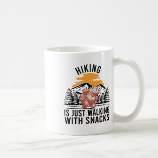 Wandern ist einfach Spazierengehen mit Snacks Lust Kaffeetasse