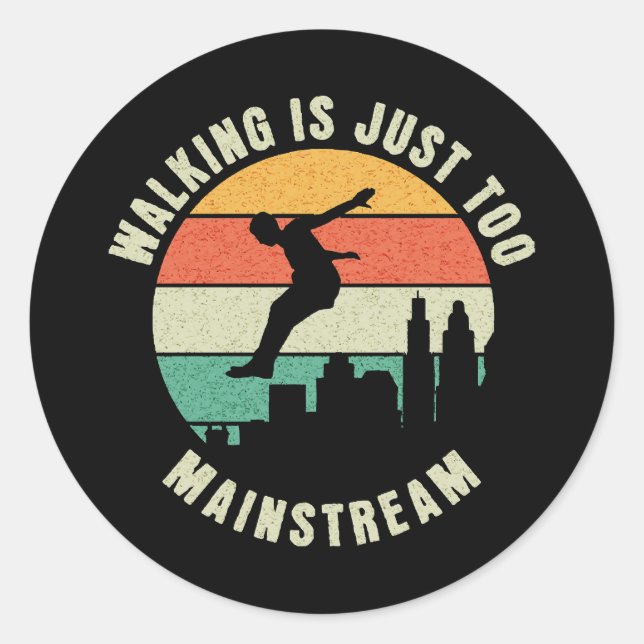 Wandern ist einfach zu Mainstream Runder Aufkleber (Vorderseite)