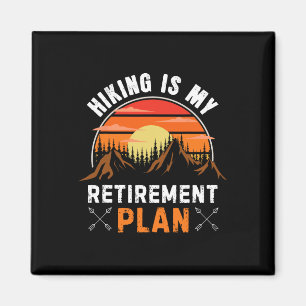 Wandern ist mein Rentenplan Lustiges Wandern Retro Magnet