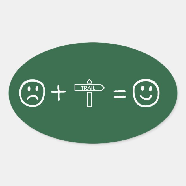 Wandern macht dich glücklich ovaler aufkleber (Vorderseite)