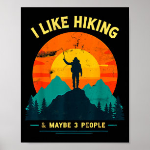 Wandern mag ich & vielleicht 3 Leute lustiger Poster