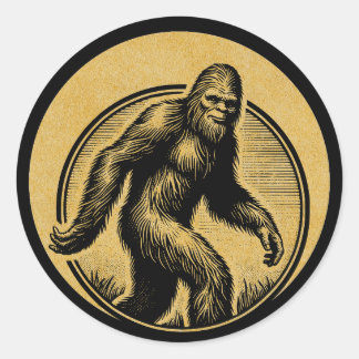 Wandern mit Bigfoot Runder Aufkleber