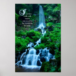 Wandern mit der Natur Schöner Wasserfall Grüne Nat Poster