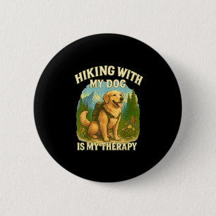 Wandern mit meinem Hund Lustiger Golden Retriever Button