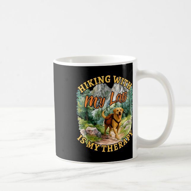 Wandern mit meinem Lab - Lustiger Labrador Retriev Kaffeetasse (Rechts)