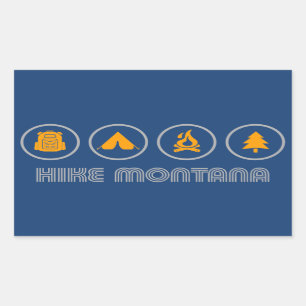 Wandern Montana Rechteckiger Aufkleber
