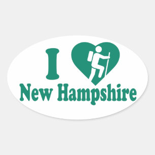Wandern New Hampshire Ovaler Aufkleber