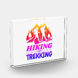 Wandern oder Trekking Fotoblock