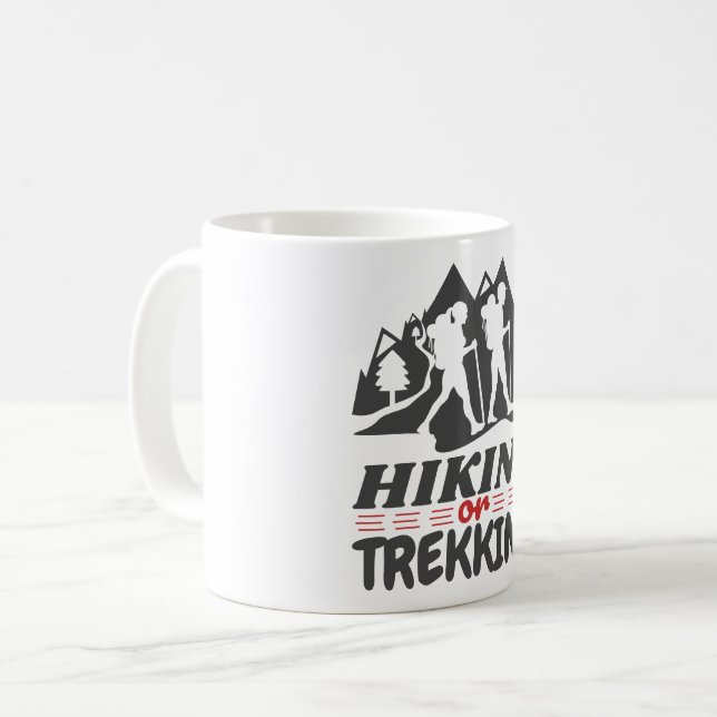 Wandern oder Trekking Kaffeetasse (Vorderseite Links)