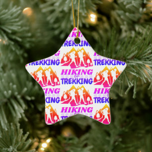Wandern oder Trekking Keramik Ornament