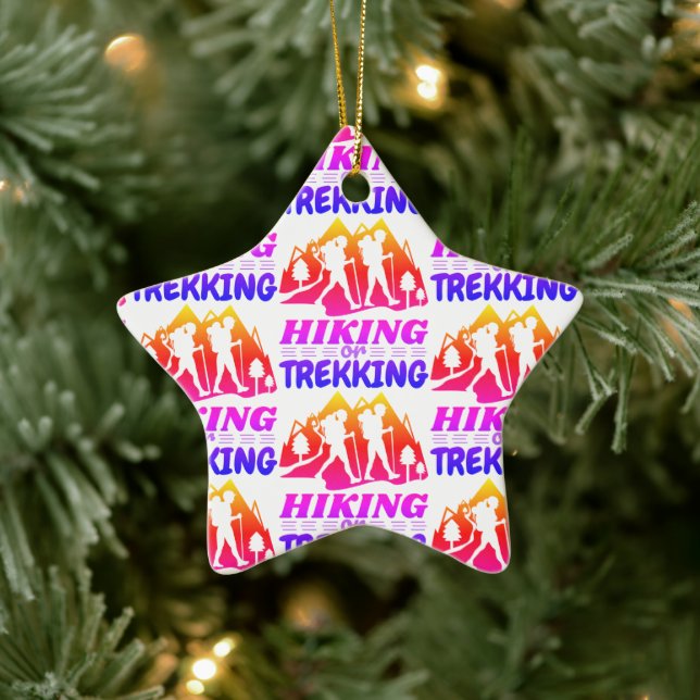 Wandern oder Trekking Keramik Ornament (Baum)