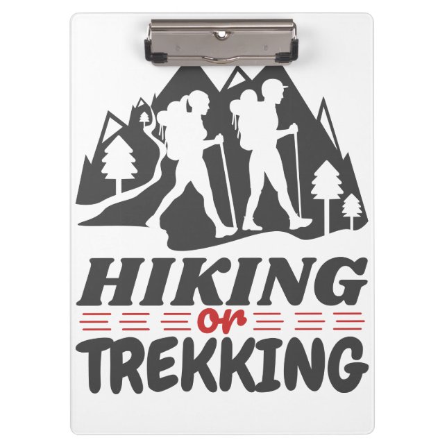 Wandern oder Trekking Klemmbrett (Vorderseite)