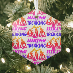 Wandern oder Trekking Ornament Aus Glas