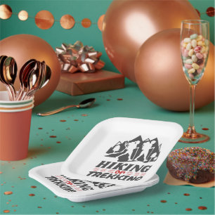 Wandern oder Trekking Pappteller