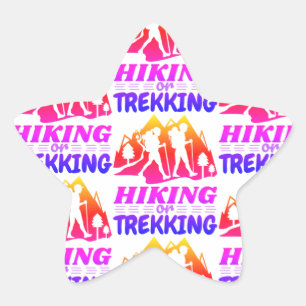 Wandern oder Trekking Stern-Aufkleber