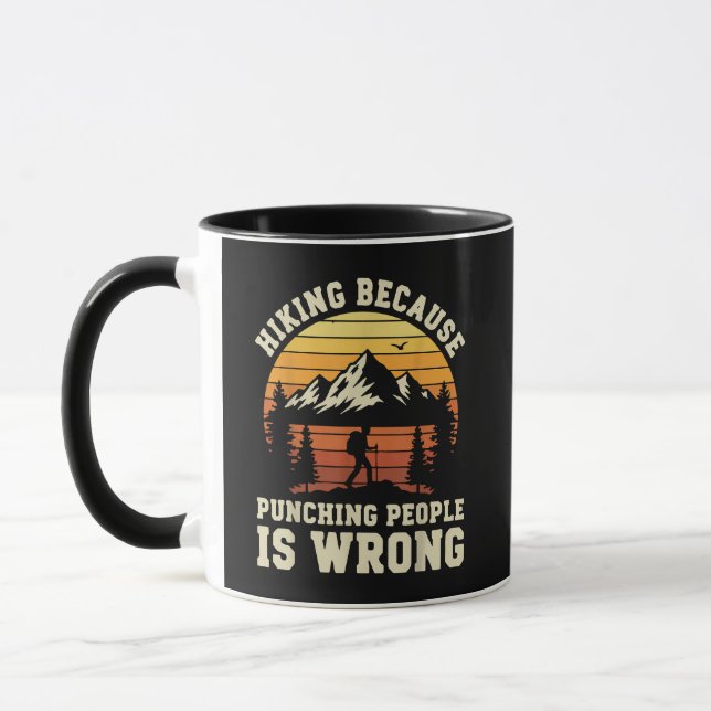 Wandern Outdoor Lustiger Wanderer Tasse (Links)