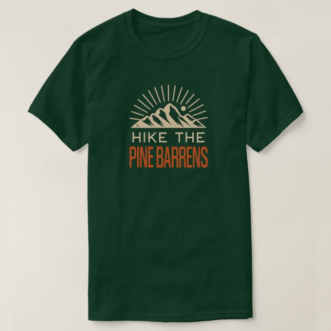 Wandern Pine Barrens New Jersey Sunburst T-Shirt (Design vorne)