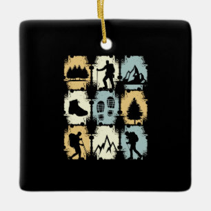 Wandern - Retro-Wanderzubehör Keramikornament