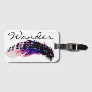 Wandern rosa Bohemische Watercolor-Feder Gepäckanhänger