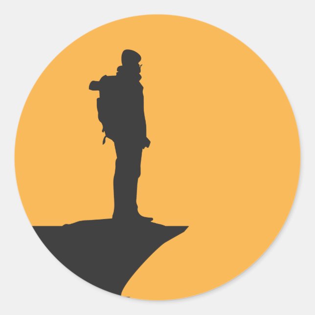 Wandern Runder Aufkleber (Vorderseite)