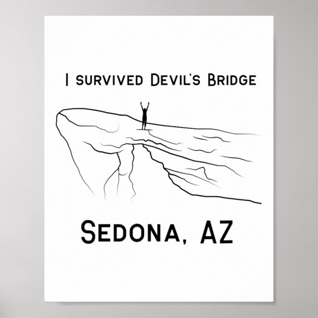 Wandern Sedona Ich überlebte Devil's Bridge Wander Poster (Vorne)