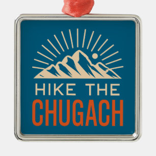 Wandern Sie die Chugach-Berge Sunburst Ornament Aus Metall