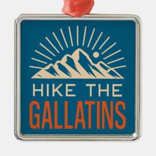 Wandern Sie die Gallatin Mountains Sunburst Ornament Aus Metall