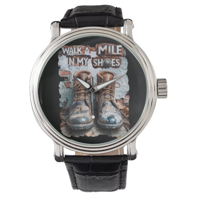 Wandern Sie eine Meile in meinen Schuhen - Inspira Armbanduhr (Vorderseite)