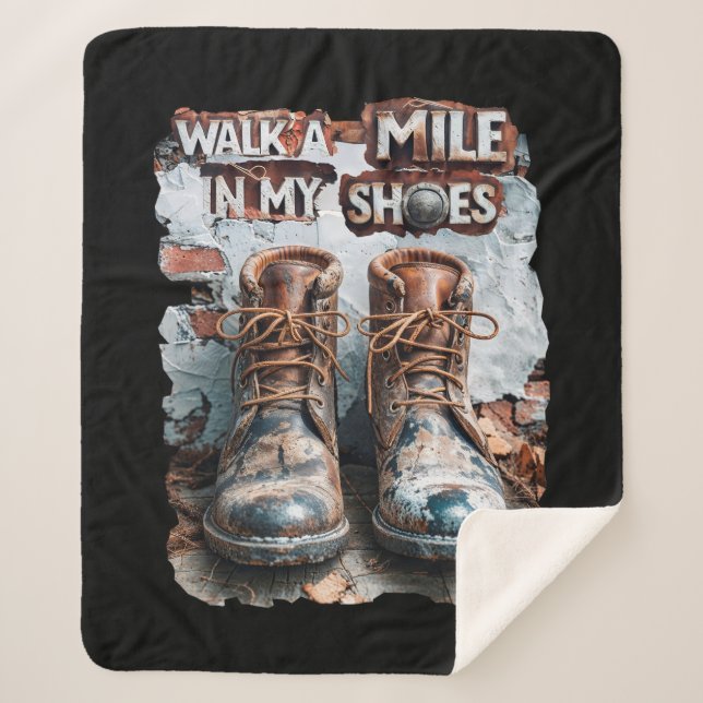 Wandern Sie eine Meile in meinen Schuhen - Inspira Sherpadecke (Vorderseite)