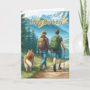 Wandern Sie glücklich zum Geburtstag Karte