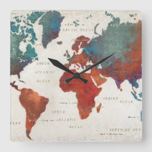 Wandern Sie häufig, wandern Sie immer Karte mit Quadratische Wanduhr