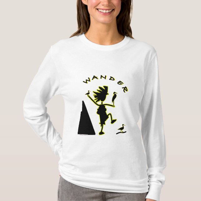Wandern Sie in Schwarzes T-Shirt (Vorderseite)
