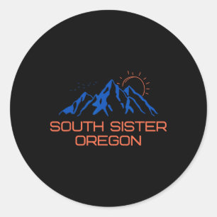 Wandern South Sister Oregon Bergsteigen Tee F Runder Aufkleber