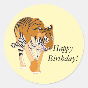 Wandern Tiger Happy Geburtstag Sticker