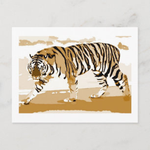 Wandern Tiger Pop Kunst Postkarte