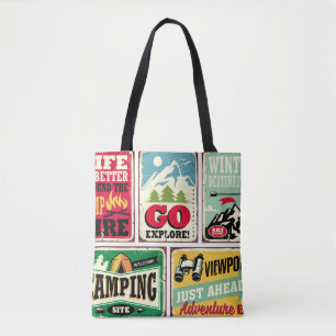 Wandern und Camping Retro-Schilder Sammlung. Outdo