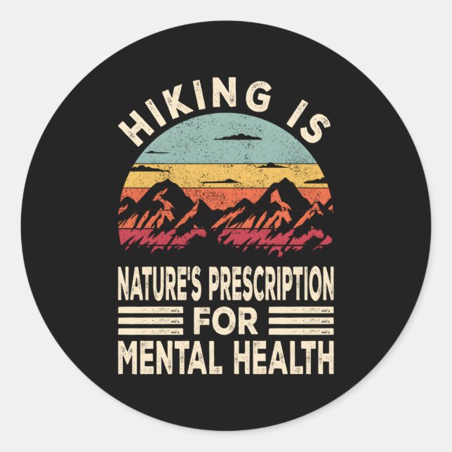 Wandern und Gesundheit Runder Aufkleber (Vorderseite)