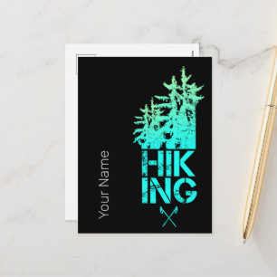 Wandern und Trekking Outdoor Vintage Wald Design Feiertagspostkarte