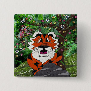 Wandern unser Planet Öko-Team Tgrr Tiger Bekleidun Button